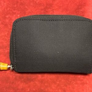 Gucci Black Canvas Textured Mini Wallet